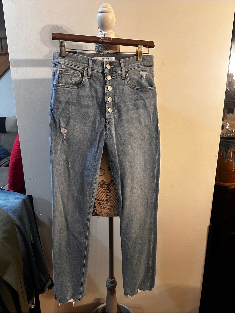 Joe's Jeans Light Blue High-Rise Button-Fly Jeans